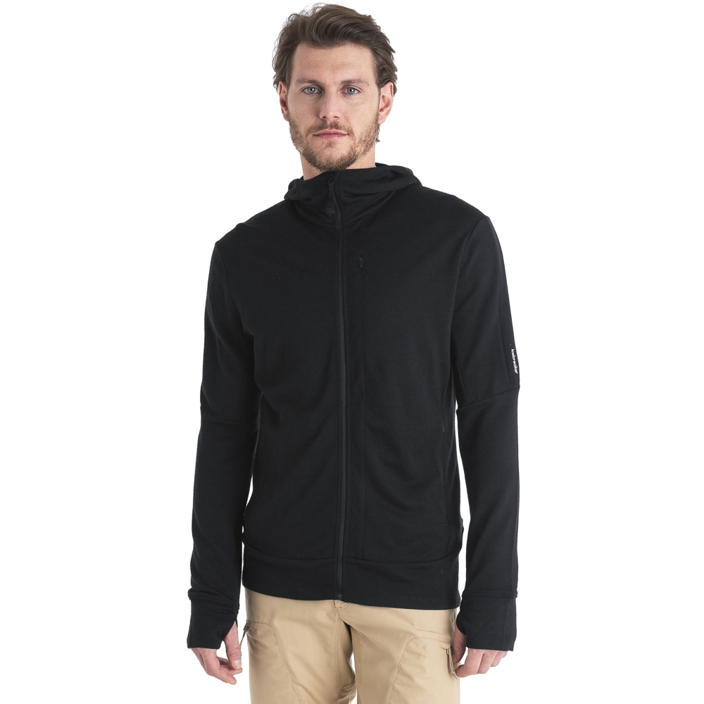 Icebreaker Mer 260 Quantum IV LS Zip Hoodie Black IBBA56W2-0011 fleeces en truien online bestellen bij Kathmandu Outdoor & Travel
