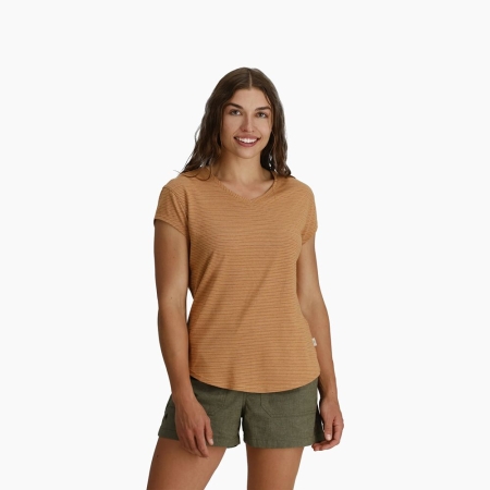 Royal Robbins  Vacationer V-Nk S/S Women's Lion Str
