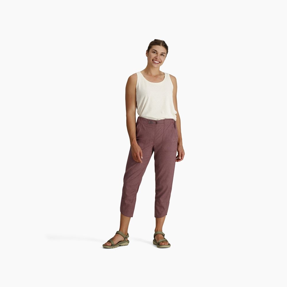Royal Robbins Hempline Capri Women's Wild Rhubarb Y624004-602 broeken online bestellen bij Kathmandu Outdoor & Travel