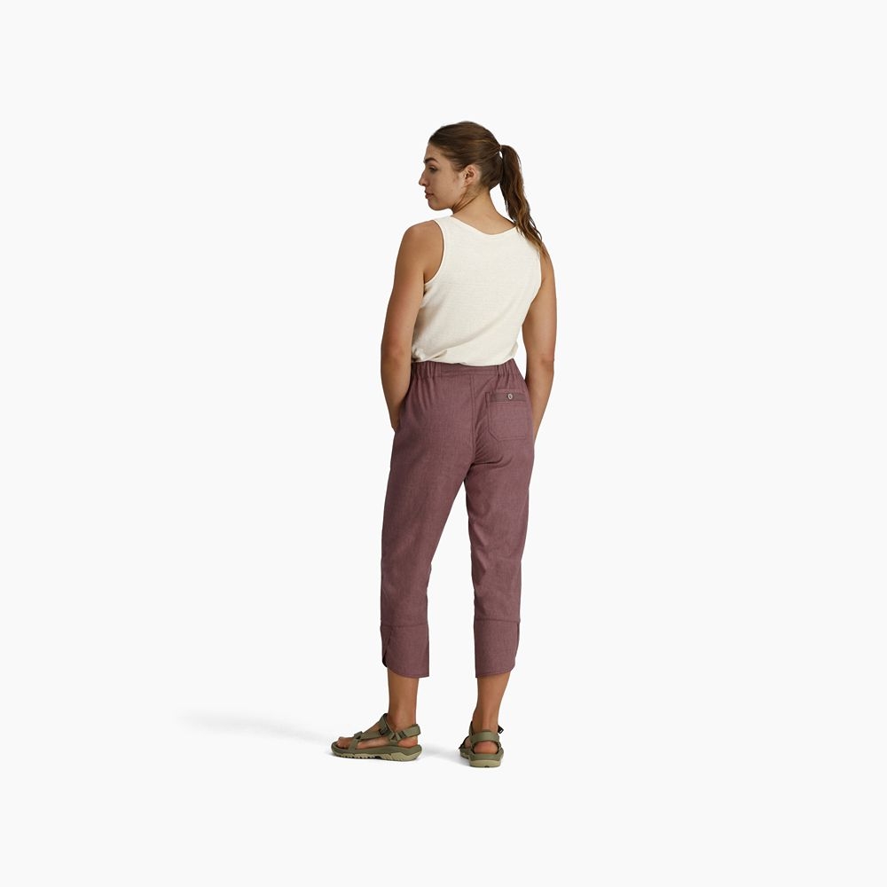 Royal Robbins Hempline Capri Women's Wild Rhubarb Y624004-602 broeken online bestellen bij Kathmandu Outdoor & Travel