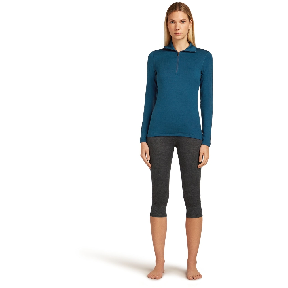 Icebreaker 260 Tech LS Half Zip Women's Atlantis IBB04390-0GP1 onderkleding/thermokleding online bestellen bij Kathmandu Outdoor & Travel