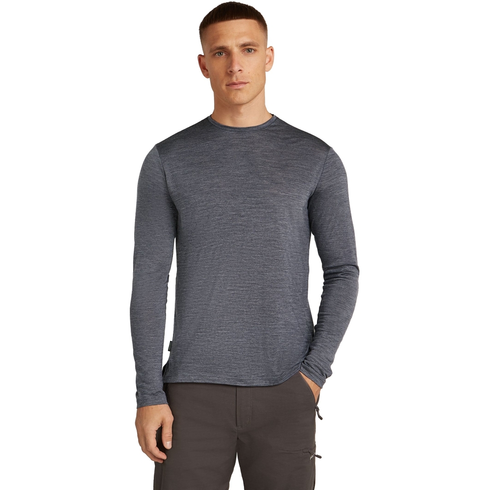 Icebreaker Mer 125 Cool-Lite Sphere III LS Tee Navy Hthr IB0A56ZL-4401 shirts en tops online bestellen bij Kathmandu Outdoor & Travel