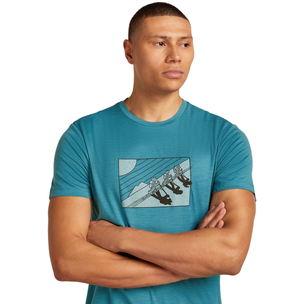 Icebreaker Mer 150 Tech Lite SS Tee Wild Pack Topaz IB0A57BW-0GQ1 shirts en tops online bestellen bij Kathmandu Outdoor & Travel