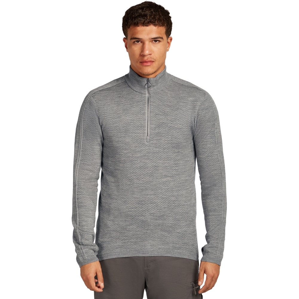 Icebreaker Icebreaker Anniversary Original LS Half Zip Metro Hthr IB0A579D-0161 fleeces en truien online bestellen bij Kathmandu Outdoor & Travel