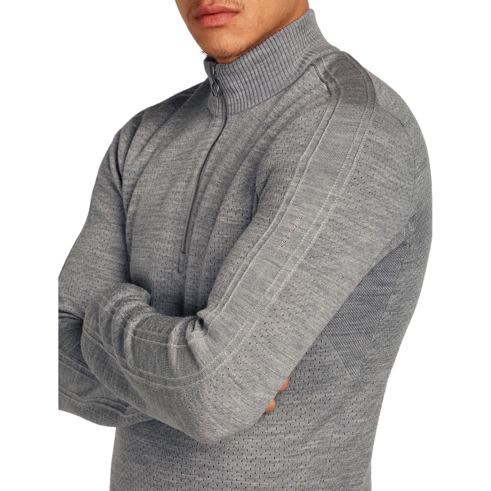 Icebreaker Icebreaker Anniversary Original LS Half Zip Metro Hthr IB0A579D-0161 fleeces en truien online bestellen bij Kathmandu Outdoor & Travel