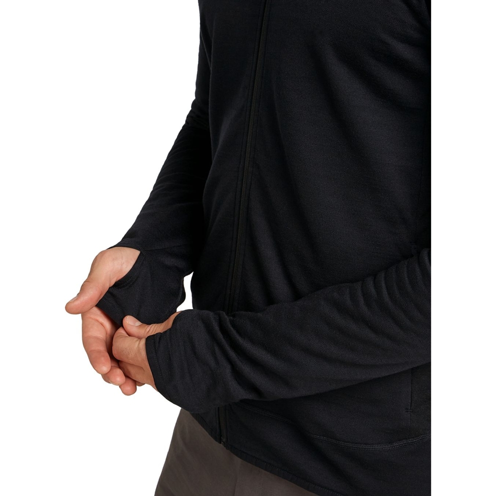 Icebreaker Mer 300 RealFleece Descend LS Zip Black IB0A57CP-0011 fleeces en truien online bestellen bij Kathmandu Outdoor & Travel