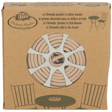 van Assendelft  Citronella Spiraal - 10 stuks incl. houder Zilver