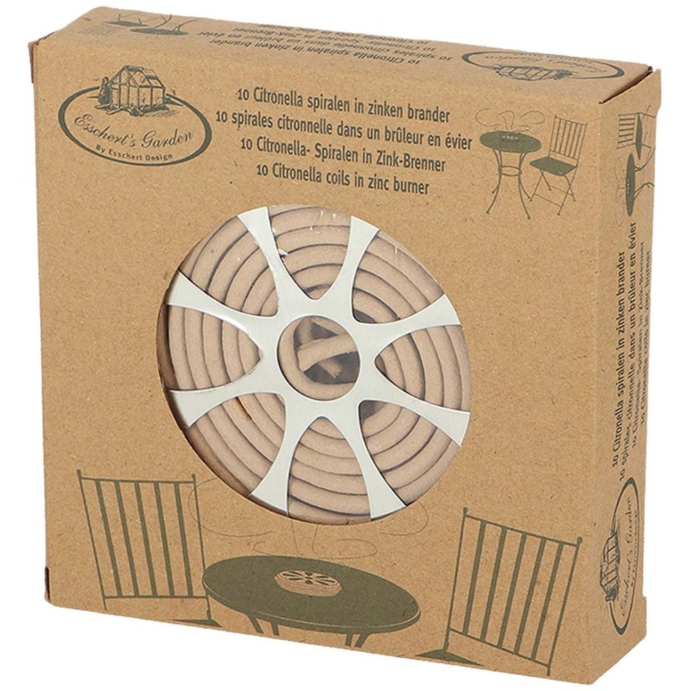 van Assendelft Citronella Spiraal - 10 stuks incl. houder Zilver 8208100 verzorging online bestellen bij Kathmandu Outdoor & Travel