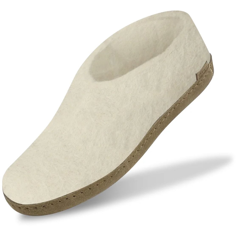 Glerups Shoe Leather White A-03 White pantoffels en huissokken online bestellen bij Kathmandu Outdoor & Travel
