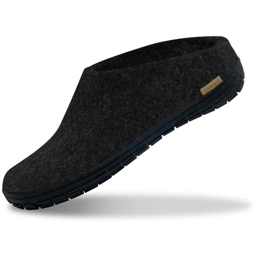 Glerups Slip-On Rubber Charcoal BR-02 Charcoal pantoffels en huissokken online bestellen bij Kathmandu Outdoor & Travel