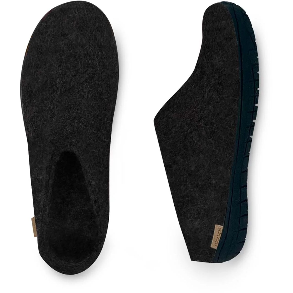 Glerups Slip-On Rubber Charcoal BR-02 Charcoal pantoffels en huissokken online bestellen bij Kathmandu Outdoor & Travel