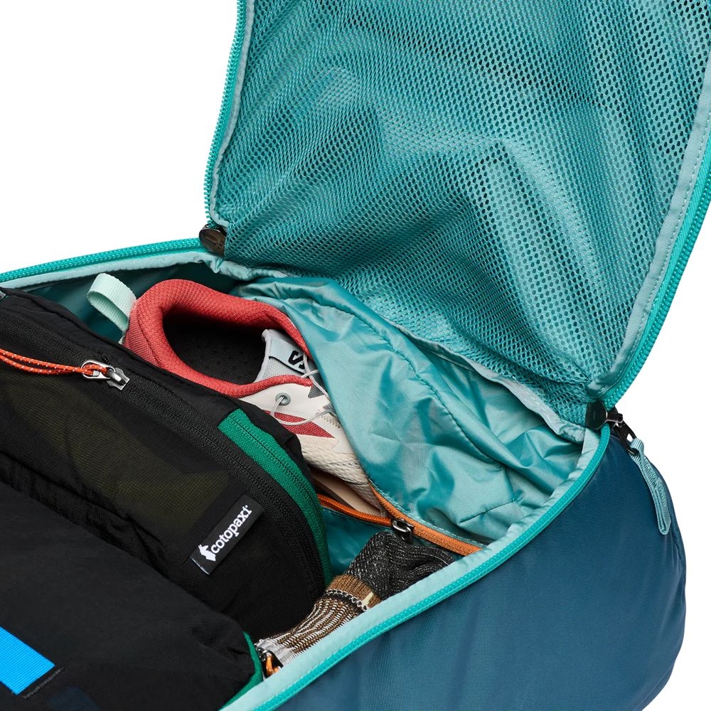 Cotopaxi Allpa 50L Adventure Travel Pack Blue Spruce And Abyss A50A-SPABY-53 reistassen online bestellen bij Kathmandu Outdoor & Travel
