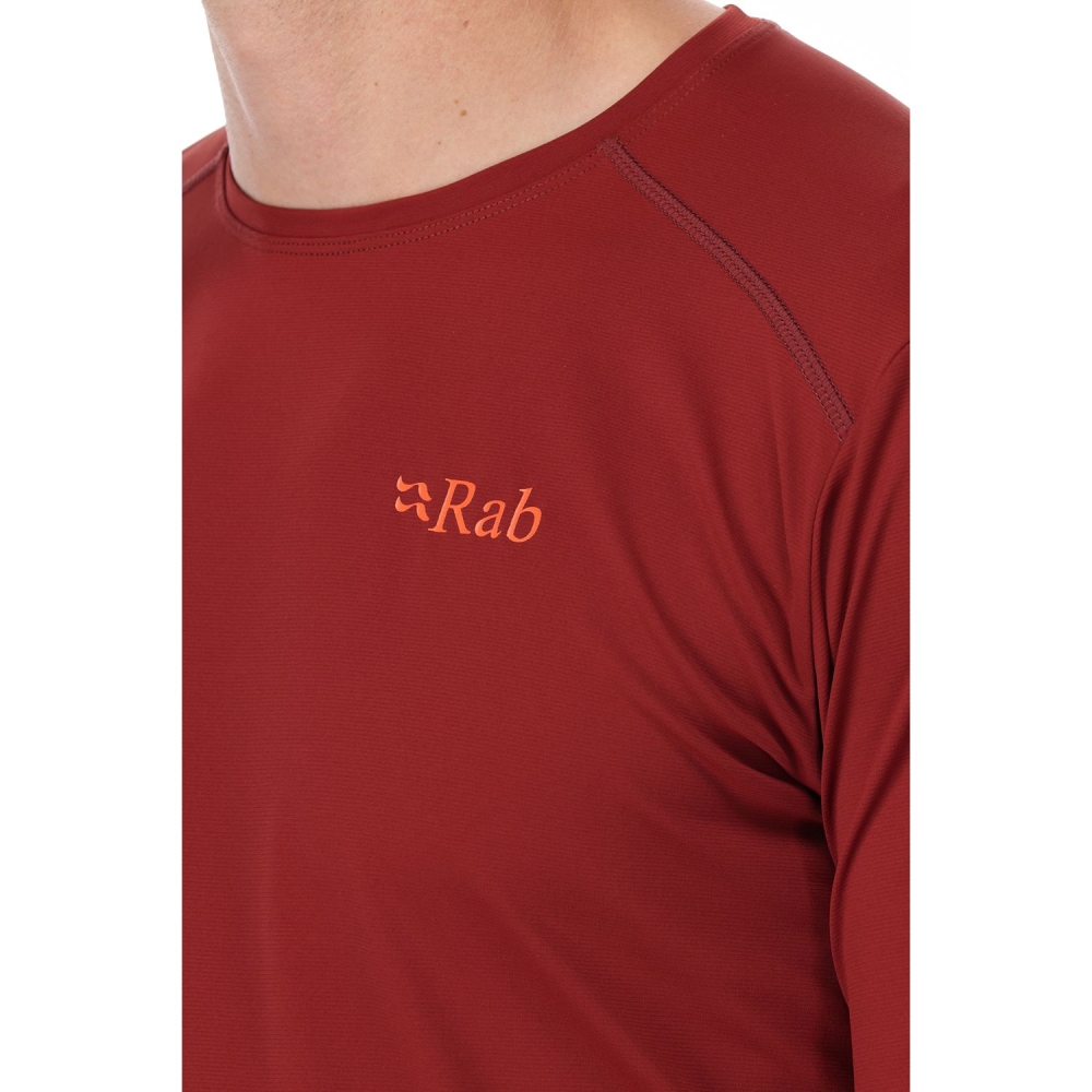 Rab Force LS Tee Oxblood Red QBL-07-OXB shirts en tops online bestellen bij Kathmandu Outdoor & Travel