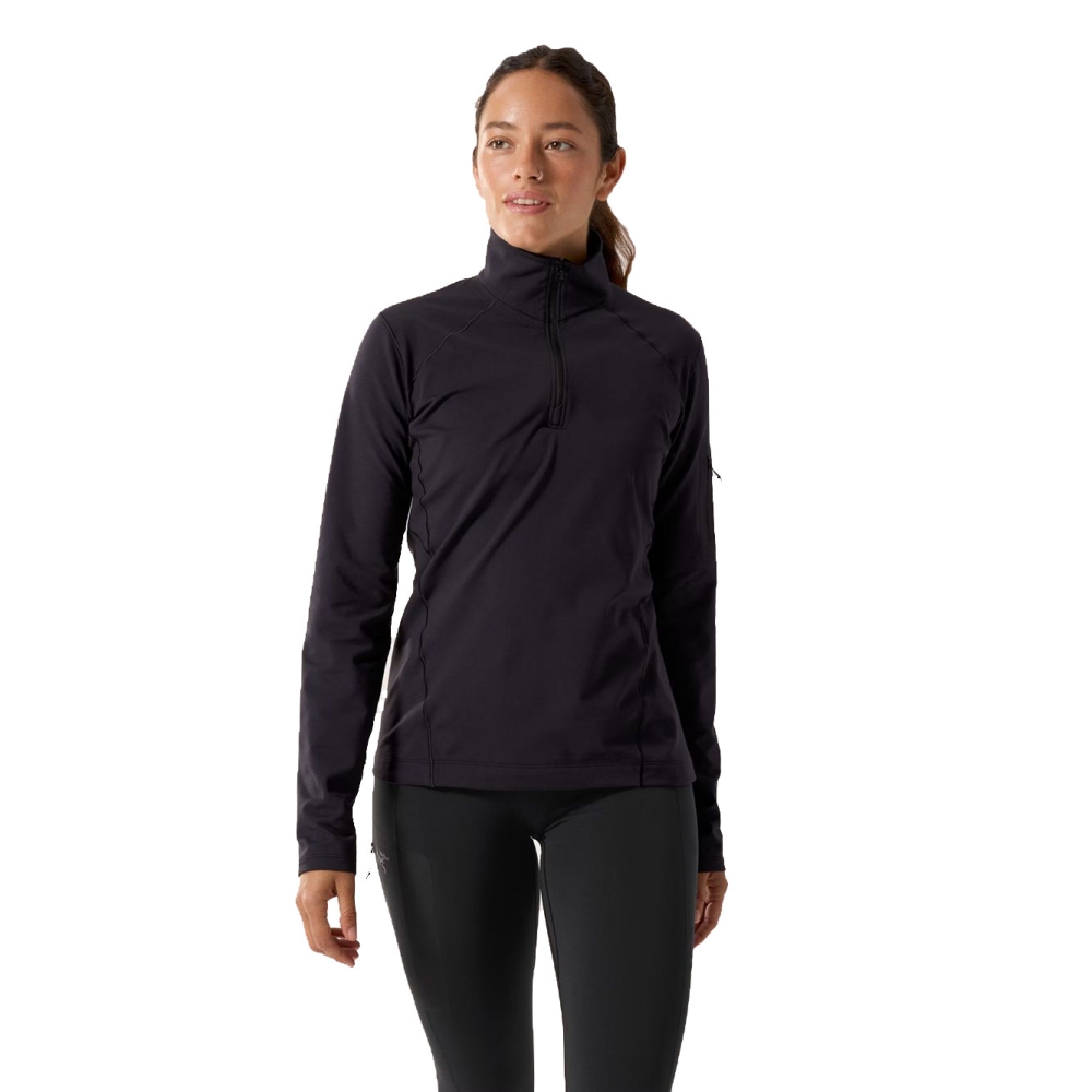 Arc'teryx Rho Zip Neck Women's Black. 10535-Black. shirts en tops online bestellen bij Kathmandu Outdoor & Travel