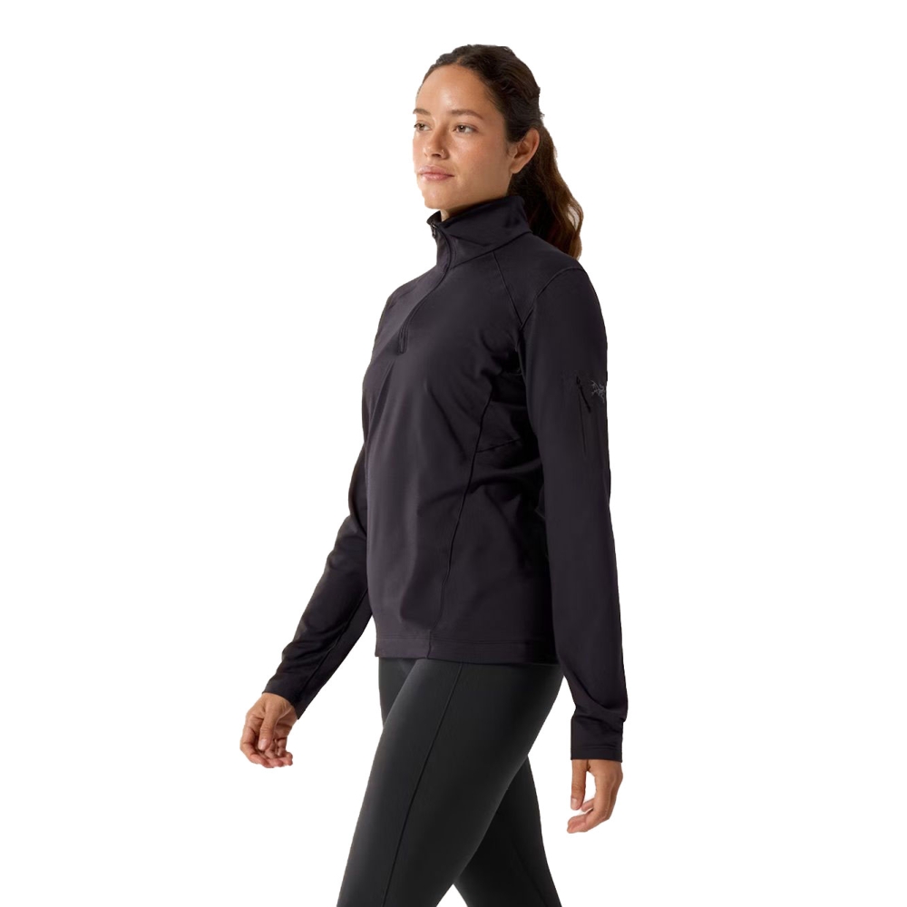 Arc'teryx Rho Zip Neck Women's Black. 10535-Black. shirts en tops online bestellen bij Kathmandu Outdoor & Travel