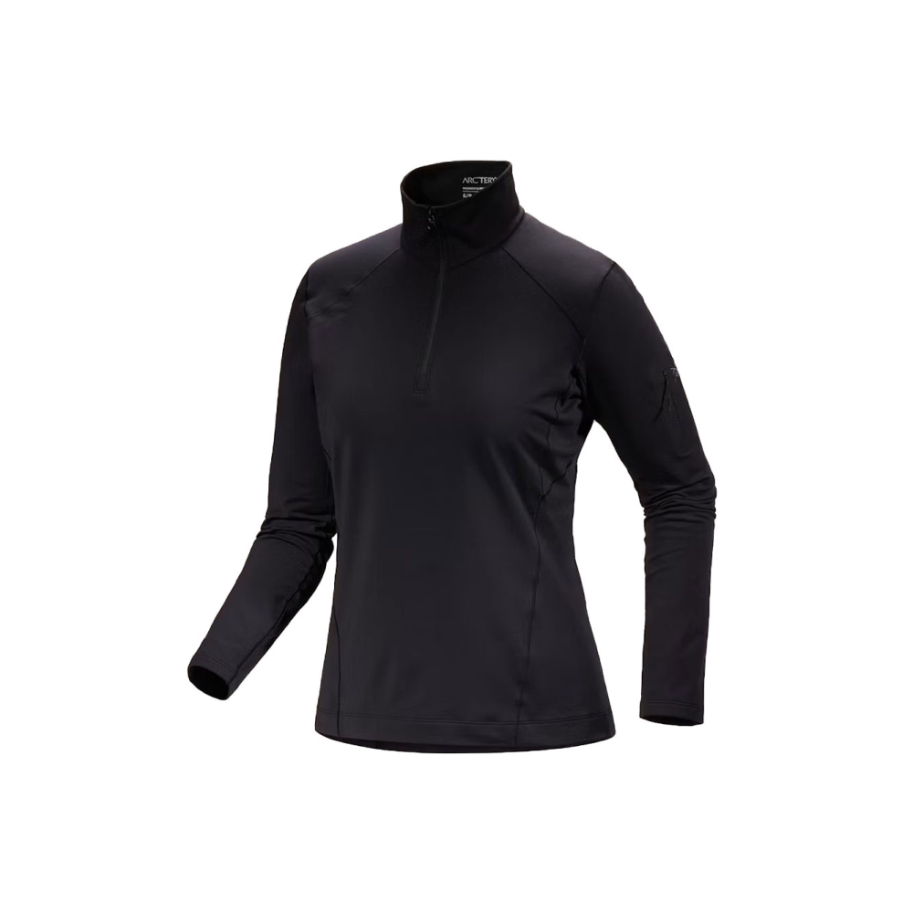 Arc'teryx Rho Zip Neck Women's Black. 10535-Black. shirts en tops online bestellen bij Kathmandu Outdoor & Travel