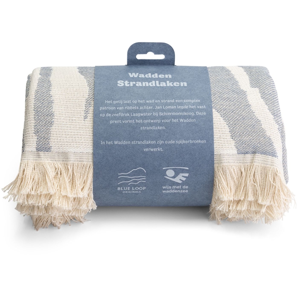 Blue Loop Originals Wadden Strandlaken Wit/Blauw U-JALOBT009-23-B040 kleding accessoires online bestellen bij Kathmandu Outdoor & Travel