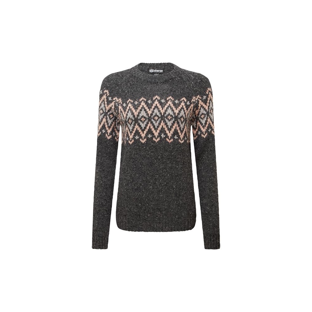 Sherpa Adventure Gear Dumji Crew Women's Charcoal SW25020-135 fleeces en truien online bestellen bij Kathmandu Outdoor & Travel