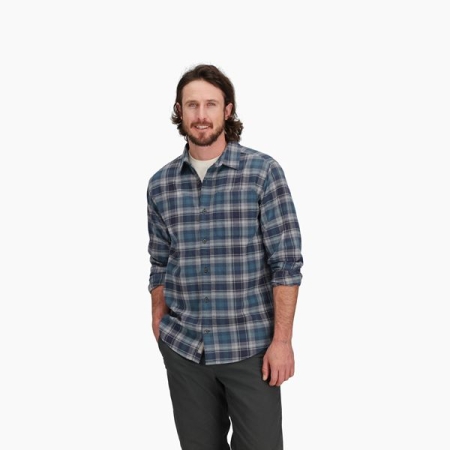 Royal Robbins  Lieback Organic Cotton Flannel L/S Navy Dipsea Pld 
