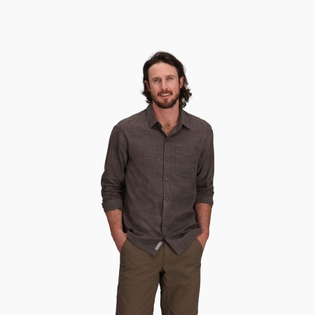 Royal Robbins  Hempline Spaced Long Sleeve Seal Brown 