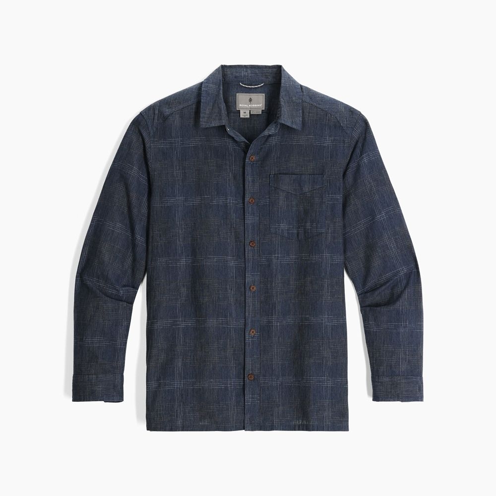 Royal Robbins Hempline Spaced Long Sleeve Collins Blue Y722035-751 shirts en tops online bestellen bij Kathmandu Outdoor & Travel