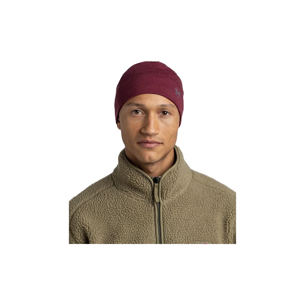 Buff Merino Midweight Beanie MELANGE TIBETAN RED            118007422 kleding accessoires online bestellen bij Kathmandu Outdoor & Travel