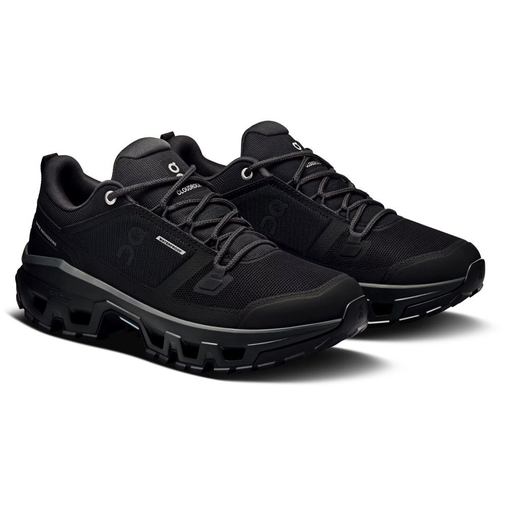 On-running Cloudrock Low WP Women's Black | Black 3WF10141043 wandelschoenen dames online bestellen bij Kathmandu Outdoor & Travel