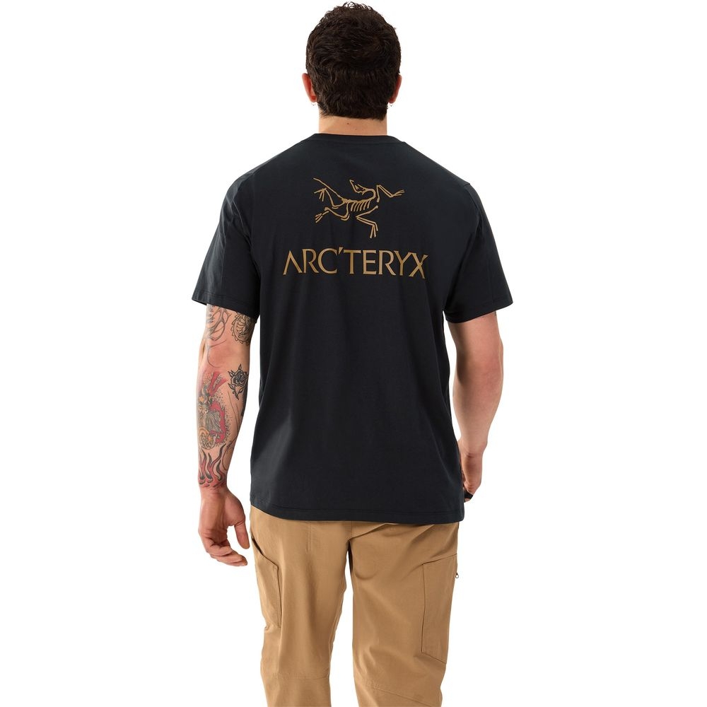 Arc'teryx Kragg SL Cotton Bird Word SS  24K Black 9535-001929 shirts en tops online bestellen bij Kathmandu Outdoor & Travel