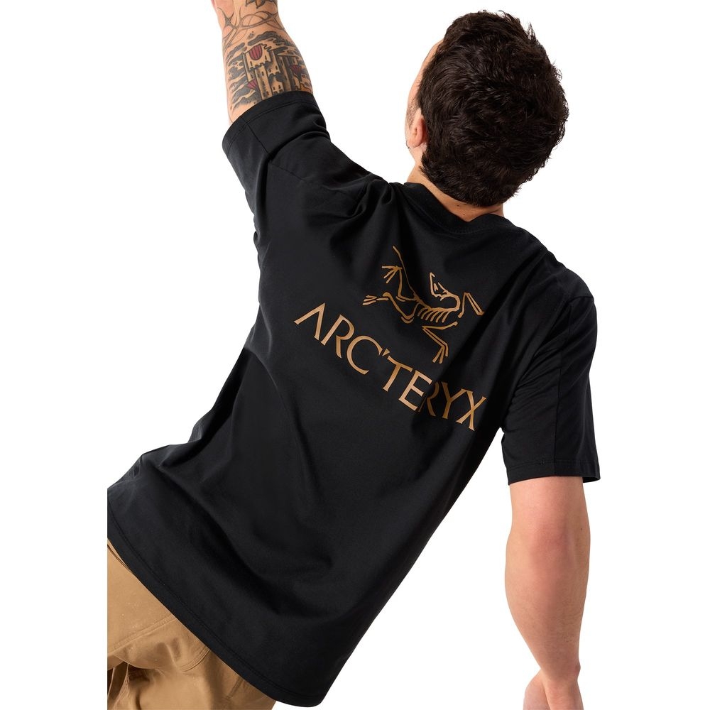 Arc'teryx Kragg SL Cotton Bird Word SS  24K Black 9535-001929 shirts en tops online bestellen bij Kathmandu Outdoor & Travel