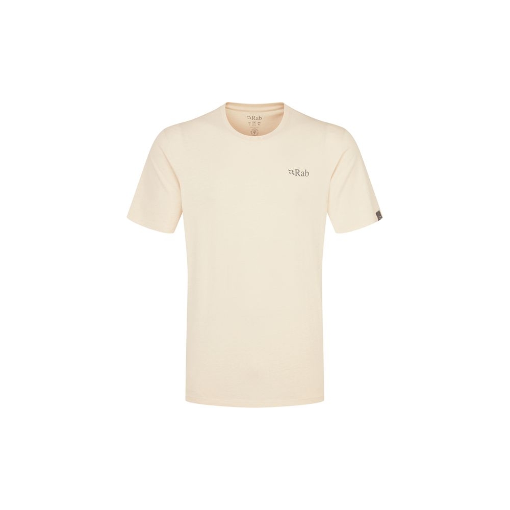 Rab Stance Mountain Peak Tee Ecru QCB-66-ECR shirts en tops online bestellen bij Kathmandu Outdoor & Travel