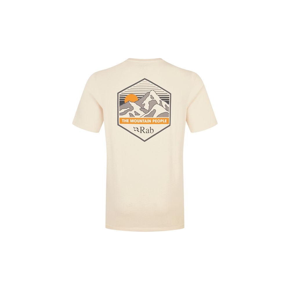 Rab Stance Mountain Peak Tee Ecru QCB-66-ECR shirts en tops online bestellen bij Kathmandu Outdoor & Travel