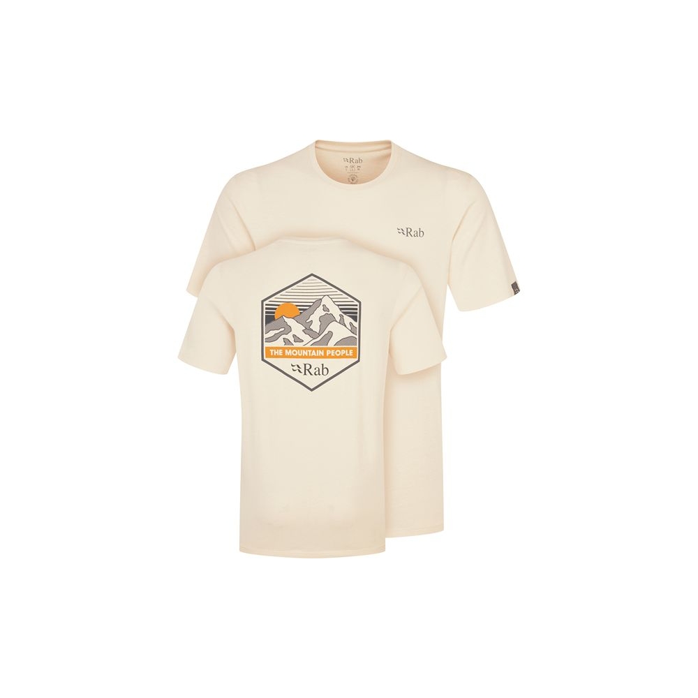 Rab Stance Mountain Peak Tee Ecru QCB-66-ECR shirts en tops online bestellen bij Kathmandu Outdoor & Travel