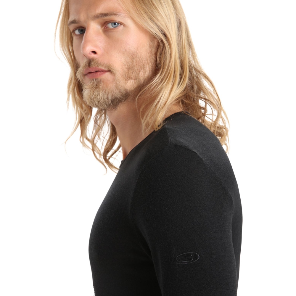 Icebreaker 175 Everyday Long Sleeve Crewe Black IB104483-0011 onderkleding/thermokleding online bestellen bij Kathmandu Outdoor & Travel
