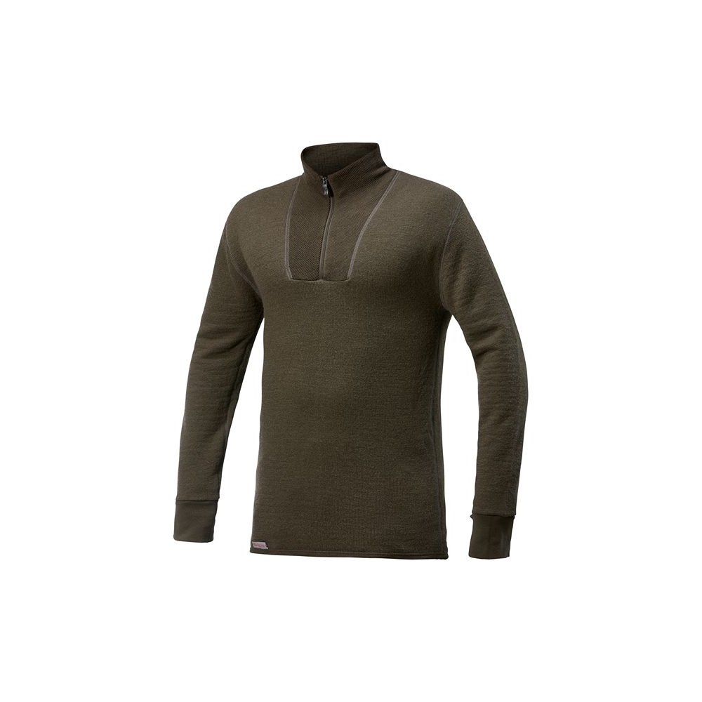 woolpower Zip Turtleneck 200 Pine Green 7222-Pine Green onderkleding/thermokleding online bestellen bij Kathmandu Outdoor & Travel