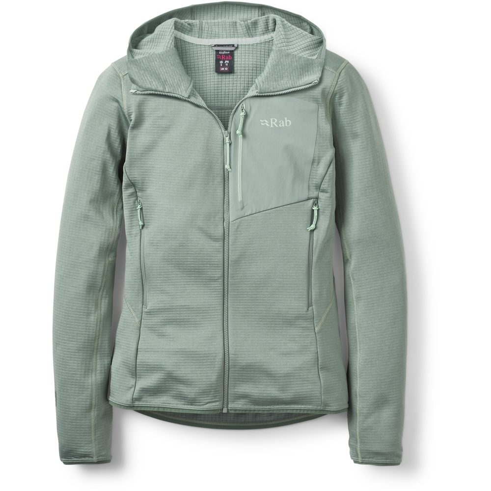 Rab Ascendor Hoody Women's Dark Fig Green QFG-63-DFG fleeces en truien online bestellen bij Kathmandu Outdoor & Travel
