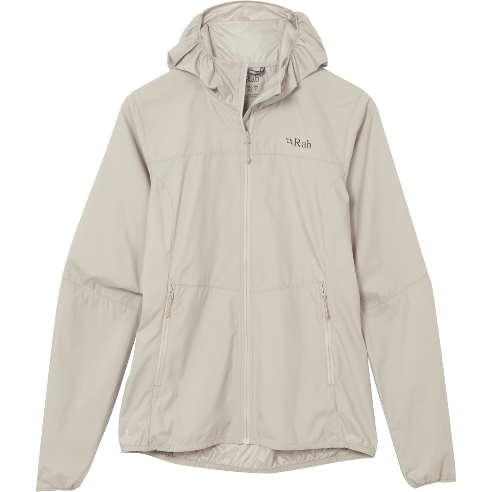 Rab Windgather Hoody Women's Pebble QWS-85-PBE jassen online bestellen bij Kathmandu Outdoor & Travel