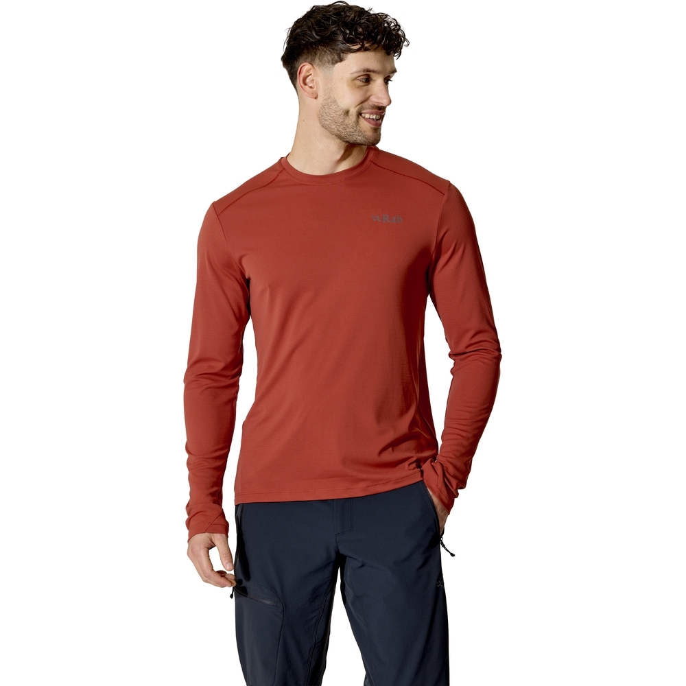 Rab Force LS Tee Tuscan Red QCC-22-TRD shirts en tops online bestellen bij Kathmandu Outdoor & Travel