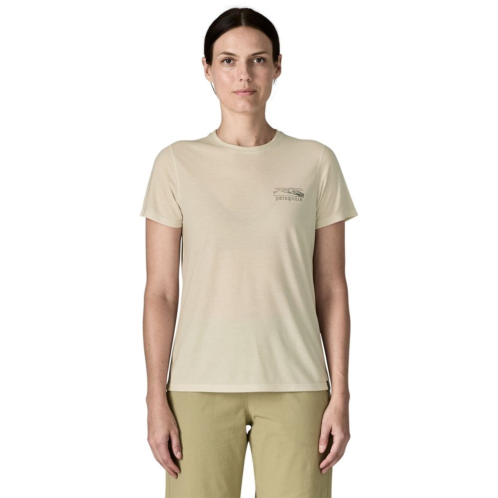 Patagonia Cap Cool Trail Shirt Women's - Stratapeaks Dyno White 23726-DYWH shirts en tops online bestellen bij Kathmandu Outdoor & Travel