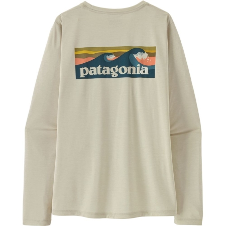 Patagonia  L/S Cap Cool Daily Shirt Women's - Boardshort Logo Dyno White 