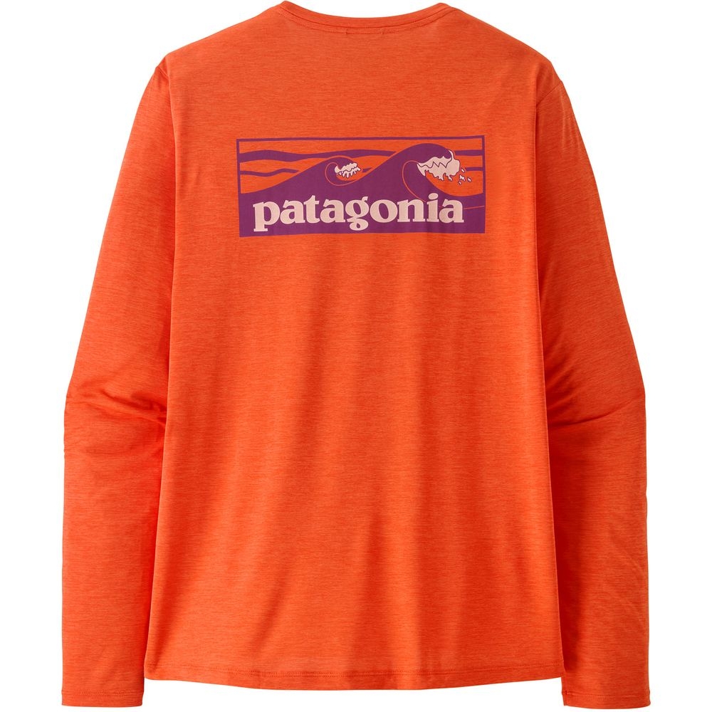 Patagonia L/S Cap Cool Daily Shirt - Boardshort Logo Orange Peel - Light Orange Pee 45457-OPLX shirts en tops online bestellen bij Kathmandu Outdoor & Travel