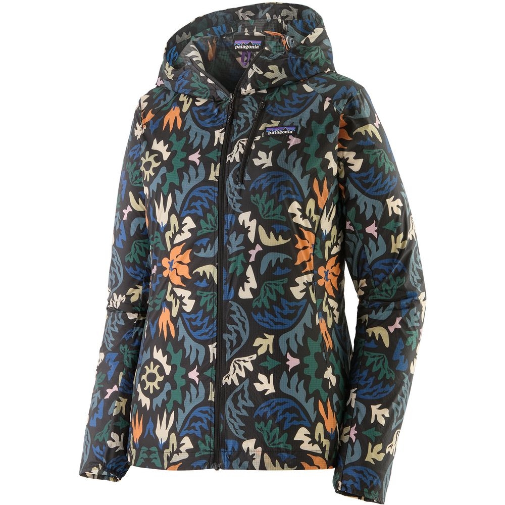 Patagonia Houdini Jkt Women's Kaleido: Black 24147-KALB jassen online bestellen bij Kathmandu Outdoor & Travel