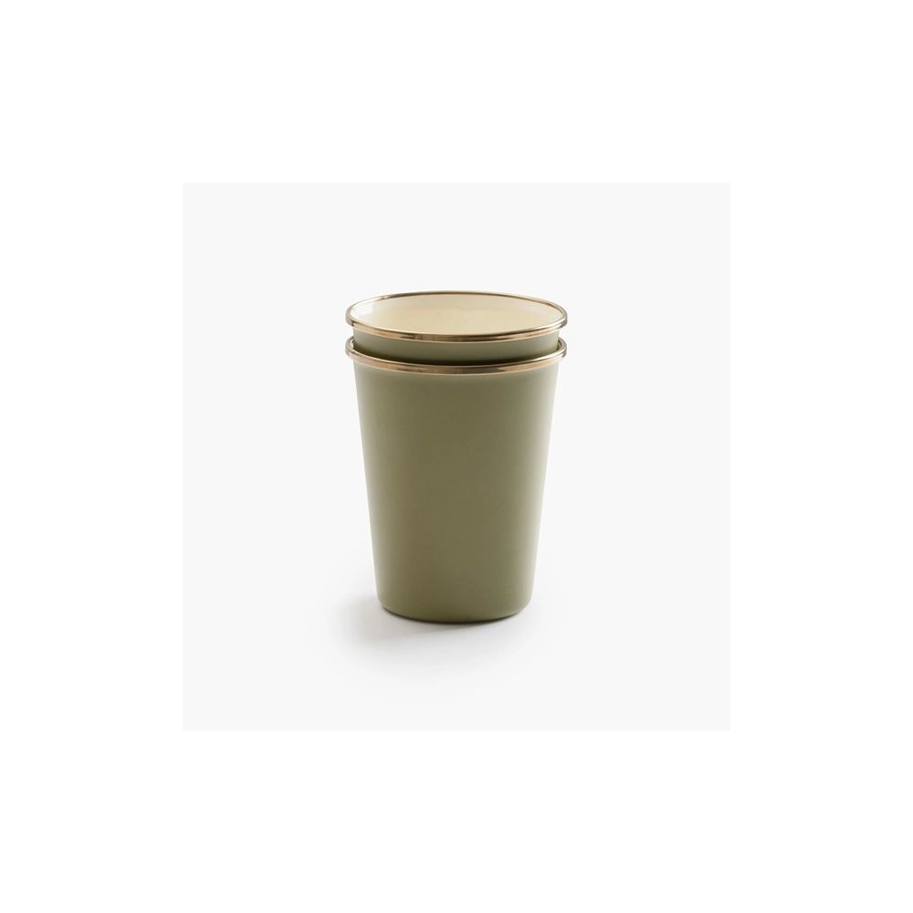 Barebones Cup Enamel 2 Pcs Olive 2-Tone CKW-1029 koken online bestellen bij Kathmandu Outdoor & Travel