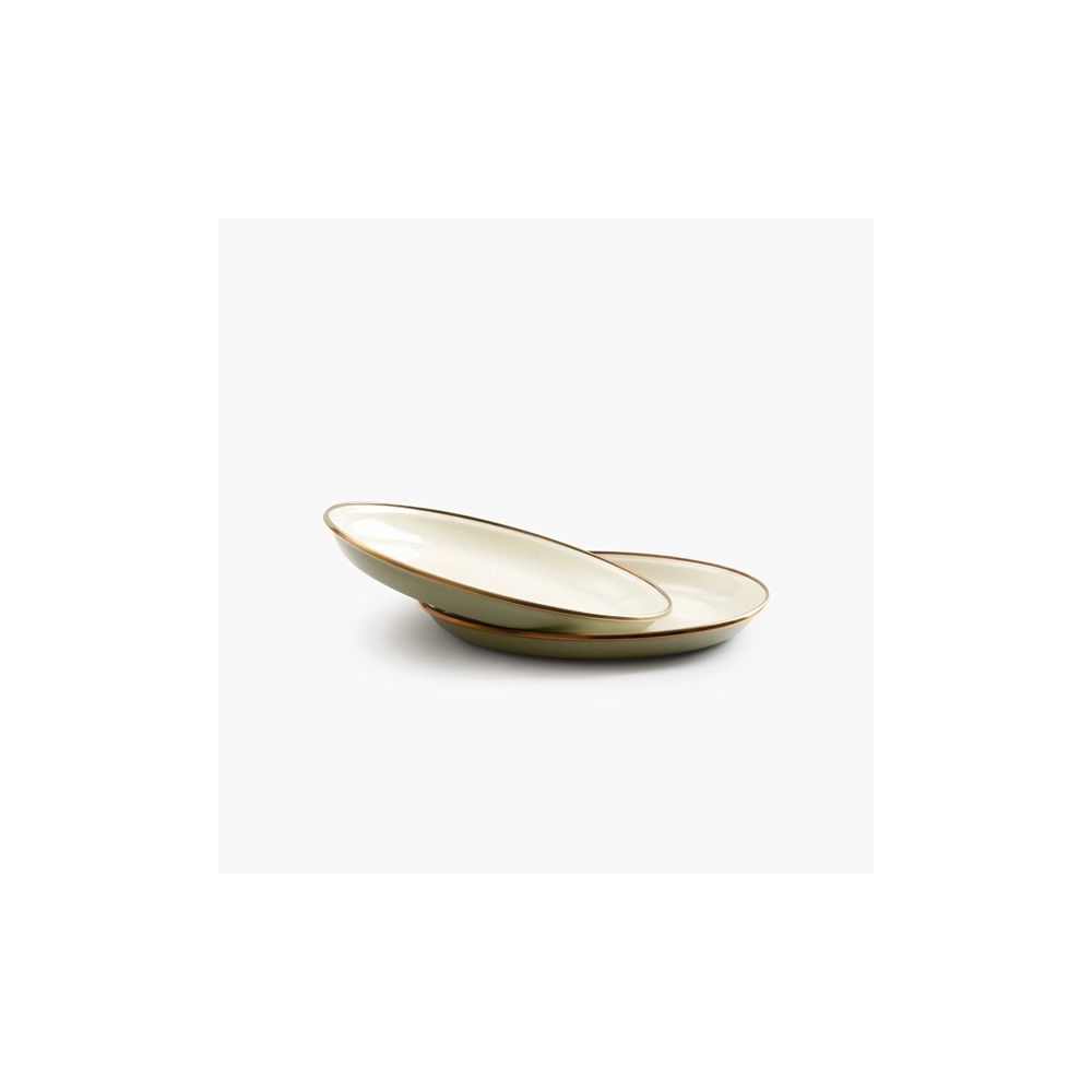 Barebones Small Plate Enamel 2 Pcs Olive 2-Tone CKW-1028 koken online bestellen bij Kathmandu Outdoor & Travel