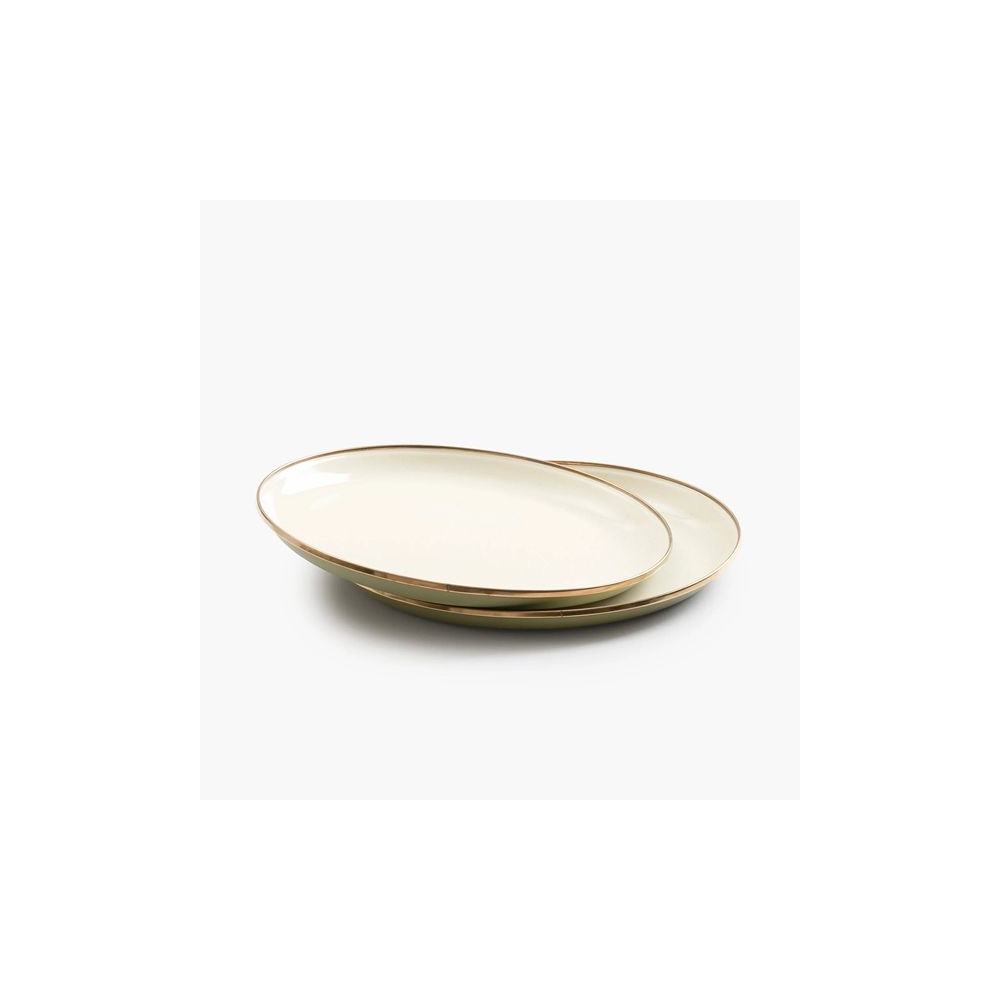 Barebones Plate Enamel 2 Pcs Olive 2-Tone CKW-1026 koken online bestellen bij Kathmandu Outdoor & Travel