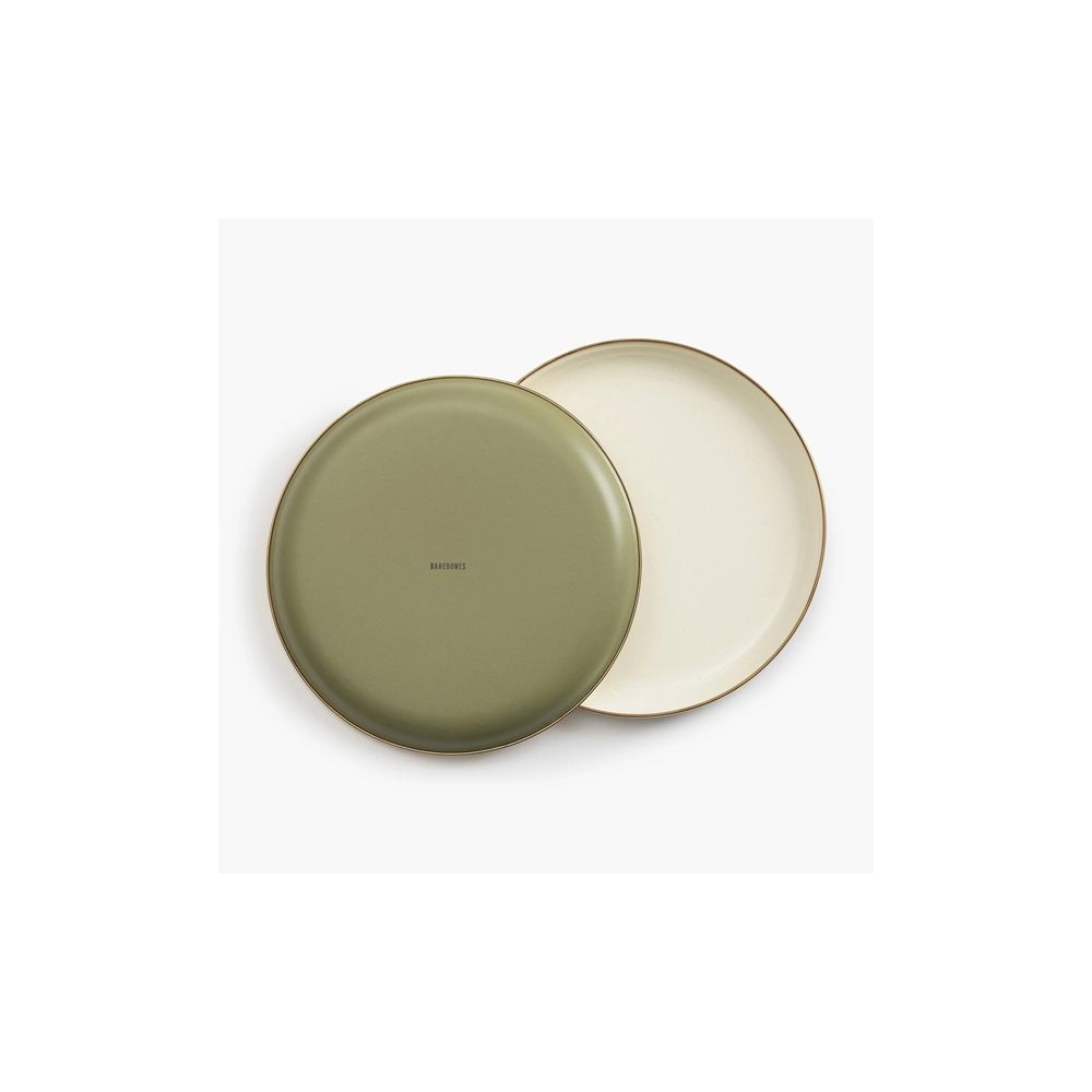 Barebones Plate Enamel 2 Pcs Olive 2-Tone CKW-1026 koken online bestellen bij Kathmandu Outdoor & Travel