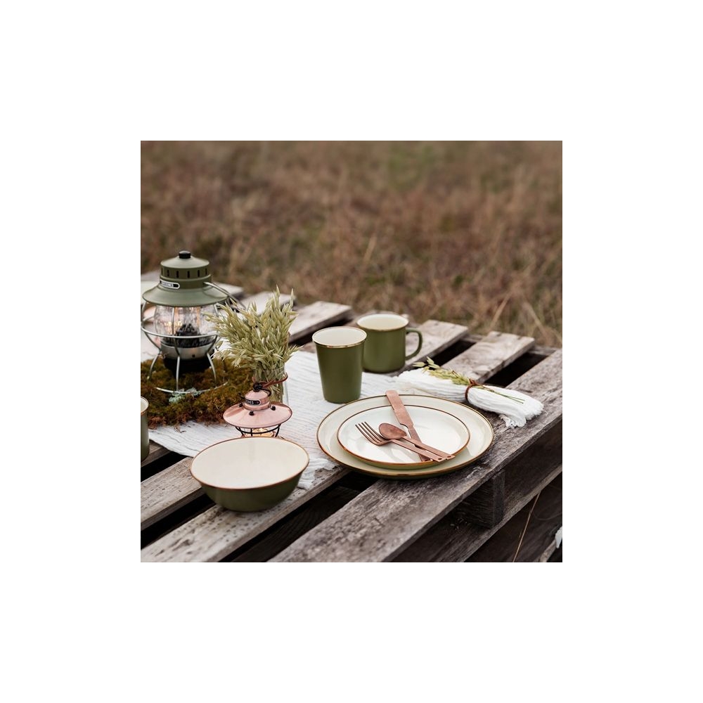 Barebones Plate Enamel 2 Pcs Olive 2-Tone CKW-1026 koken online bestellen bij Kathmandu Outdoor & Travel