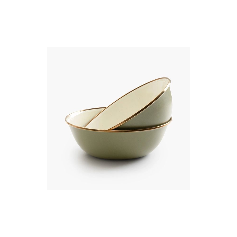Barebones Bowl Enamel 2 Pcs Olive 2-Tone CKW-1025 koken online bestellen bij Kathmandu Outdoor & Travel