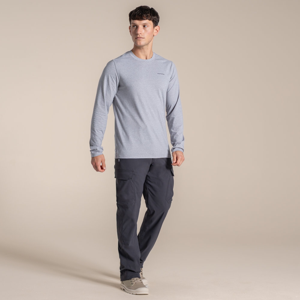 Craghoppers NosiLife Abel Long Sleeved T-Shirt Sft Grey Mrl CMT1008-3S1 shirts en tops online bestellen bij Kathmandu Outdoor & Travel