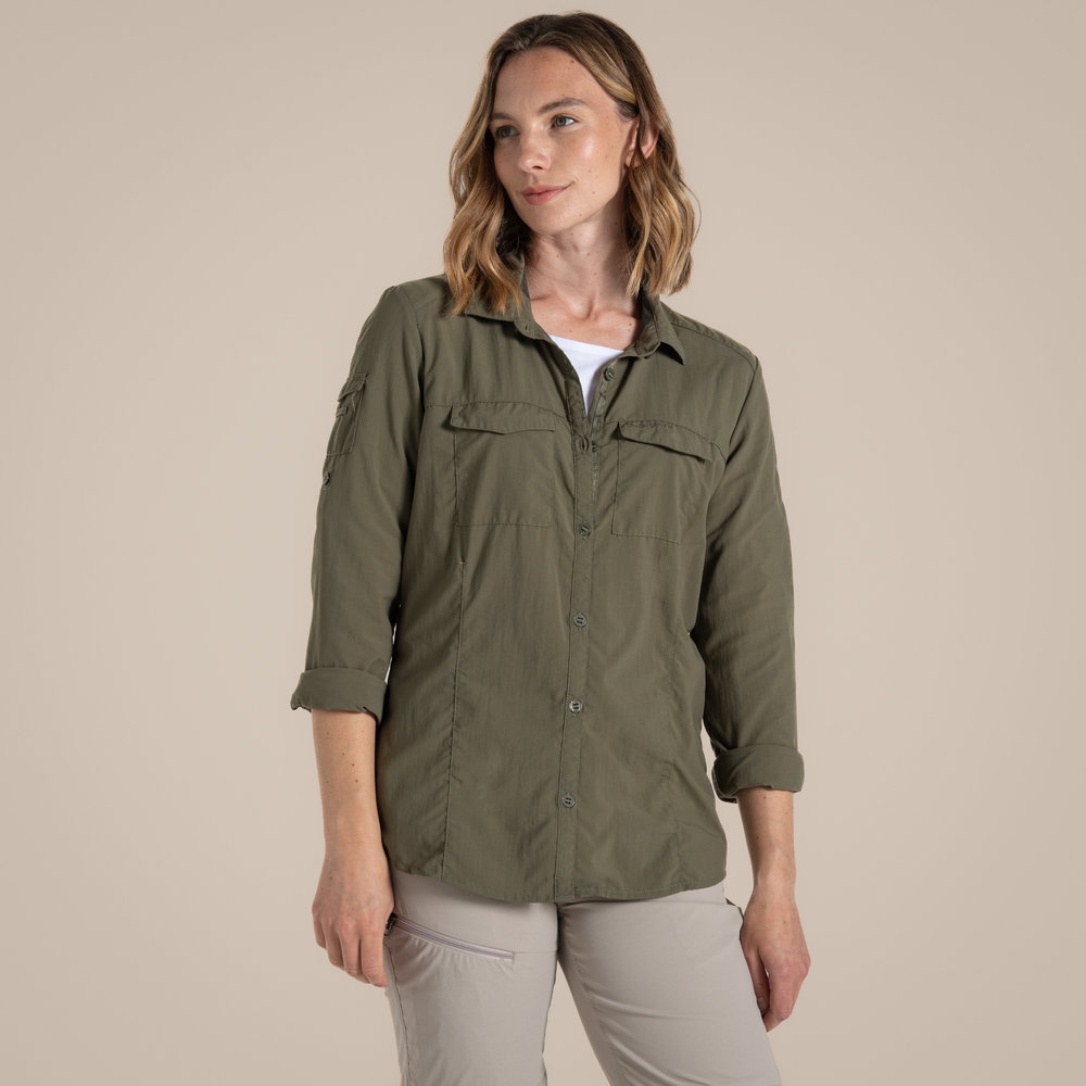 Craghoppers Craghoppers NosiLife Adventure Long Sleeved Shirt III Women's CWS534-CZL shirts en tops Craghoppers NosiLife Adventure Long Sleeved Shirt III Women's Wild Olive CWS534-CZL shirts en tops online bestellen bij Kathmandu Outdoor & Travel