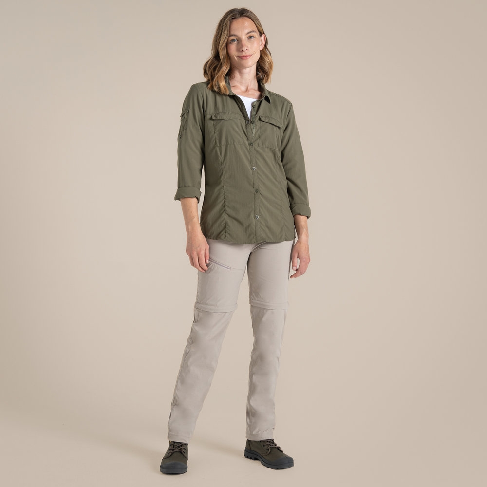 Craghoppers Craghoppers NosiLife Adventure Long Sleeved Shirt III Women's CWS534-CZL shirts en tops Craghoppers NosiLife Adventure Long Sleeved Shirt III Women's Wild Olive CWS534-CZL shirts en tops online bestellen bij Kathmandu Outdoor & Travel